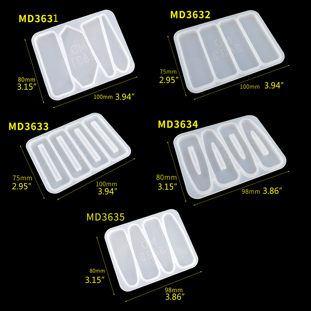 WINDLAND Leaves Hair Pin Mold Silicone Resin Epoxy Barrette Mold Agate Crystal Epoxy Mould for Crafts Making Accessories