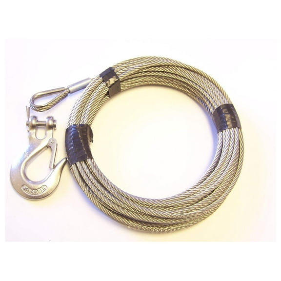 KioJJp Stainless Steel Winch Cable 3/16", 7x19, 50 ft with 1/4" Stainless Steel Clevis Slip Hook