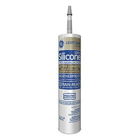 GE GE50.08 10.1 oz. Light Gray Silicone Window and Door Caulk (Best Silicone Sealant For Windows)