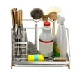 thumbnail image 2 of Callipe Kitchen Sink Caddy Organizer Rustproof Sponge Holder with Drainage Tray Kitchen Sink Storage Rack for Brushes Soap Dispenser Bathroom Accessories, 2 of 8