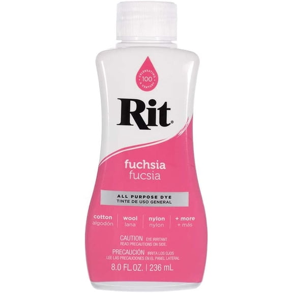 Rit Dye Liquid – Wide Selection of Colors – 8 Oz. (Fuchsia)