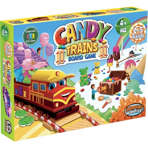 Juego de mesa Jumping High Five Candy Trains para niños mayores de 4 años