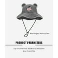thumbnail image 3 of RUISINERY Fashionable Bear Ear Bucket Hat for Various Head Size Spring Windproof Fisherman Hat Distressed Hat for Everyday Wear, 3 of 6