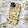 thumbnail image 5 of Vintage Floral Pattern Phone Case, Delicate Pink & Yellow Watercolor Flowers with Green Vines, Protective Cover for iPhone 16 15 14 13 12 11 Pro Max Mini, 5 of 6