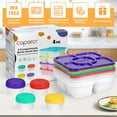thumbnail image 3 of Caperci 4 Pack Snack Box Container -5 Compartment Bento Snack Box with 4 Leakproof Sauce Containers, Dishwasher Safe, BPA Free (Brights Color), 3 of 10