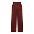 thumbnail image 4 of Fmbrln Womens Solid Wide Leg Sweatpants Drawstring Elastic Waist Work Pants Casual Baggy Running Athletic Joggers Pants with Pockets Wine S, 4 of 5
