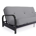 thumbnail image 2 of Cleo Black Metal Arm Full Size Futon Frame with 6” Thermobonded High Density Polyester Fill Mattress, 2 of 8