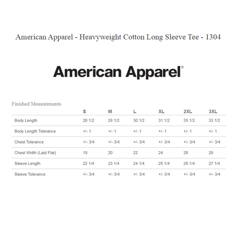 American Apparel - Heavyweight Cotton Long Sleeve T - Shirt | 6 Oz 