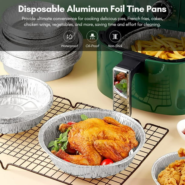 Round Foil Trays, Scheam 50 Pack Inch Disposable Aluminum Foil