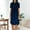 Dark Blue, variant on Womens Button Down Shirt Dresses Button Up Collared Neck Tunics Short Sleeve Midi Dress Solid Casual Velvet Dresses Pink XL