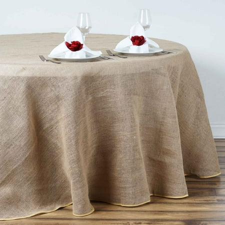 Efavormart Fine Rustic Burlap Tablecloth Round Natural Tone Efavormart Fine Rustic Burlap Tablecloth Round Natural Tone
