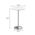 thumbnail image 2 of 39.5-Inch Pub Table, Round Bar Height Cocktail Table, Metal Base Top Obsidian Table with Silver Leg and 23.8-Inch Top for Restaurant, Kitchen, White, 2 of 5