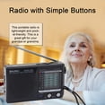 thumbnail image 4 of Radio portátil SUSUchens AM FM multibanda completa, sonido HiFi, baja distorsión, operación con botones y antena, radio de bolsillo, color negro, 4 of 8
