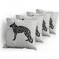 thumbnail image 5 of Ambesonne Saying Throw Pillow Cover 4 Pack, German Shepherd Dog Doodle, 24", Pale Grey Black White, 5 of 7