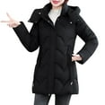 thumbnail image 5 of ZQUUVOU Women's Hooded Quilted Coat Lightweight Water-Resistant Packable Puffer Coat Zip Up Mid-length Jacket Black, 5 of 6