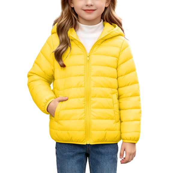 Edvintorg Girls Fleece Jacket Long Sleeve Loose Casual Zip up Coat Solid Color Hooded Puffer Outerwear with Pocket Teenage Girl Clothes Size 4-15