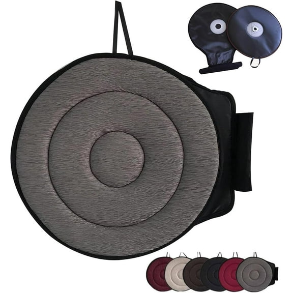 360 Rotating Seat Cushion for Car, Rotating Car Seat Cushion for Car, Non-Slip Auto Round Disc Rotary Chair Cushions Pad for Elderly or Those with Limited Mobility (15.7 in, Grey)