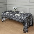 thumbnail image 5 of Balsa Circle 60" x 120" Black Floral Premium Lace Rectangle Tablecloth Catering, 5 of 7