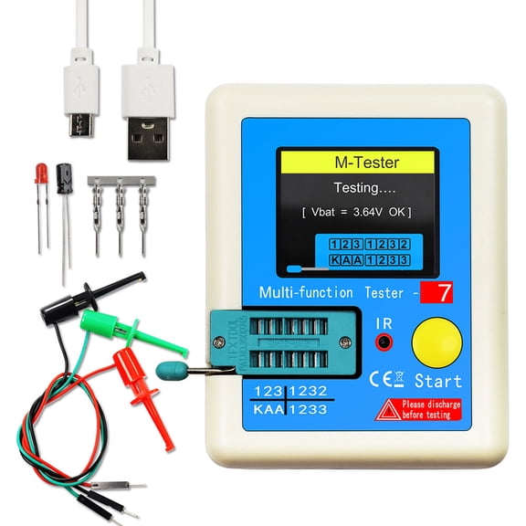 LCR-T7 Transistor Tester TFT Diode Triode Capacitance Meter LCR Meter NPN PNP MOSFET IR Multifunction Tester Multimeter