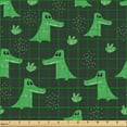 thumbnail image 2 of Ambesonne Alligator Fabric by the Yard Upholstery, Crocodiles Cartoon Print, 1 Yard, Fern Green and Charcoal Grey, 2 of 5