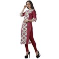 thumbnail image 4 of Moomaya Kurtis Droits Imprimés pour Femmes, Col en V, Manches Retroussables, Kurta Tunique, 4 of 6