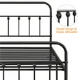 Topeakmart 12.6''High Classic Black Iron Bed Frame with High Headboard