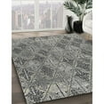 thumbnail image 2 of Ahgly Company Indoor Square Mid-Century Modern Black Eel Black Oriental Area Rugs, 4' Square, 2 of 6