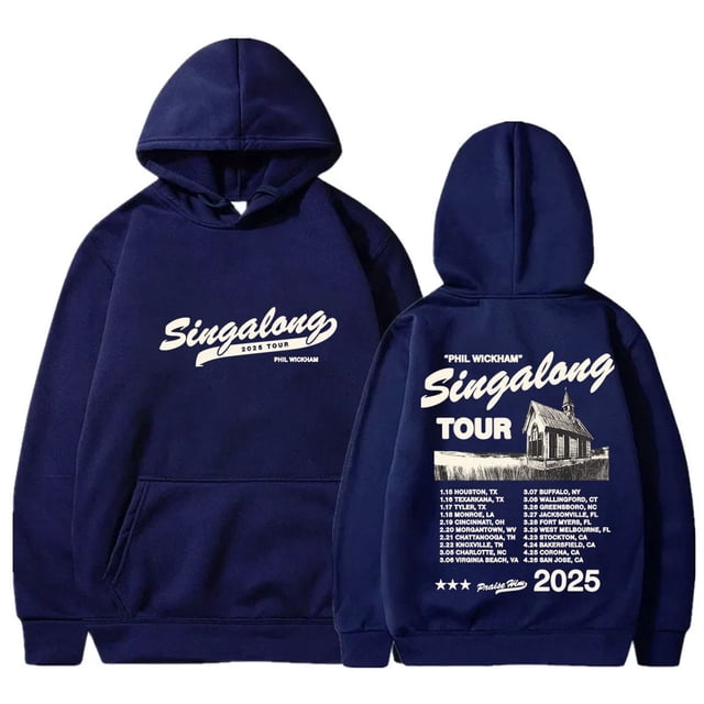 Phil Wickham Singalong Tour Sudaderas con capucha Unisex Moda Manga Larga Sudaderas Jerséis