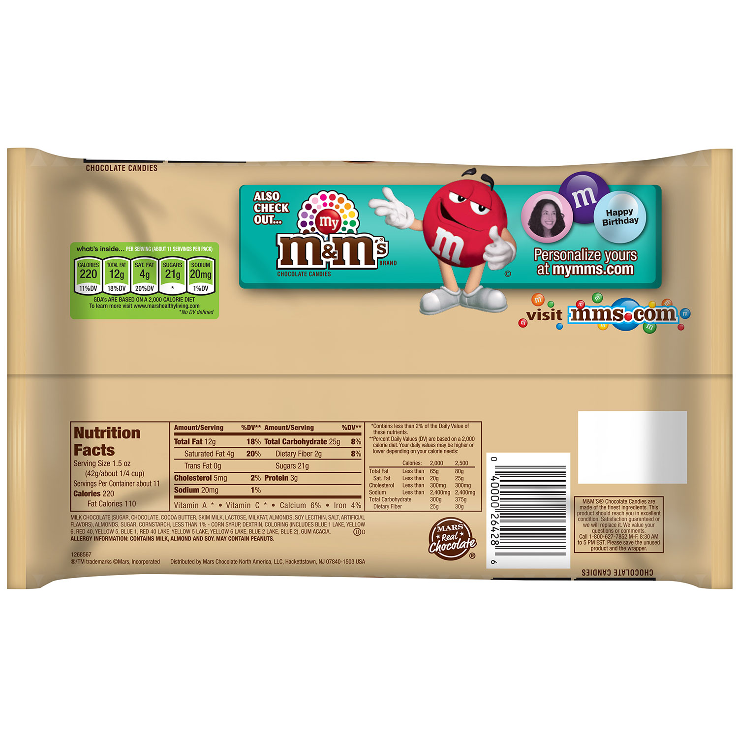 M&M's Almond Milk Chocolate Candy Large Bag, 15.9 Oz. - image 2 of 7