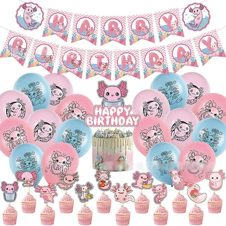 Axolotl Cartoon Themed Kids Girls Boys Birthday Party Balloons Banner Cake Toppers Decoration Set | Walmart Canada Axolotl Cartoon Themed Kids Girls Boys Birthday Party Balloons Banner Cake Toppers Decoration Set | Walmart Canada