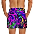 thumbnail image 4 of Neon Leopard Print Swim Trunks, 4 of 8