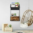 thumbnail image 2 of Floating Nightstand Floating Shelves for Wall 16.5" Black Floating Shelf with Drawer and 3-Tier Bookshelf for Bedroom, Living Room, Kids Room (Black), 2 of 7
