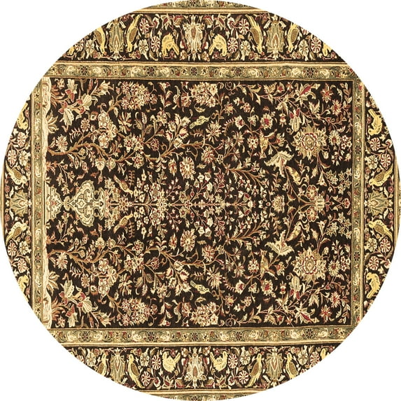 Ahgly Company Indoor Round Persian Brown Traditional Area Rugs, 6' Round