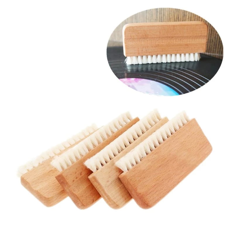 Wooden Goat Hair Anti Static Record Cleaning Brush Cleaner