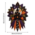 thumbnail image 2 of Halloween Quilted Pumpkin Door Hanger, Fabric Patchwork Wall Decor, Autumn Fall Home Front Door Ornament, 2 of 4