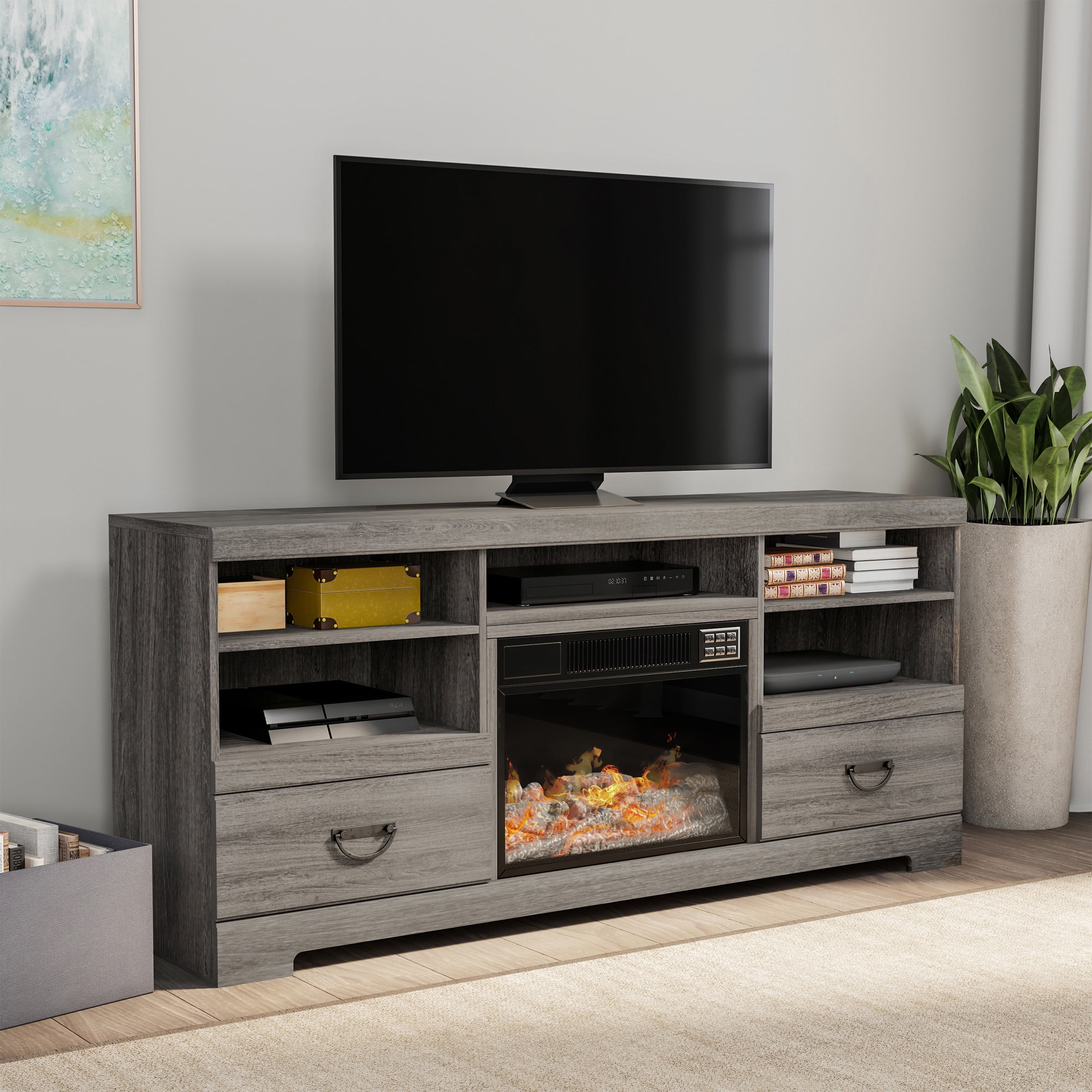 Details about   Electric Fireplace TV Stand entertainment center Console cabinet for 50" TVs 