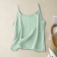 thumbnail image 2 of ORT Womens Cotton Linen Tank Tops Summer Cute Sleeveless Cami Shirts Spaghetti Strap Gauzy Camisoles Casual Basic Tanks(Light Green,4XL), 2 of 6