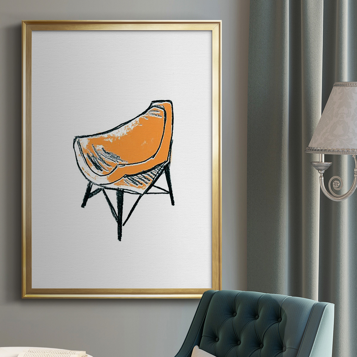 Take a Seat XII Premium Framed Print, in Gold, Black, or Silver - Ready to Hang