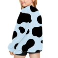 thumbnail image 3 of Coerni Girls Cow Print Sweatshirt Crewneck Long Sleeve Pullovers Casual Baggy Tops for Teen Kids Fall Fashion Daily Wear, 3 of 5