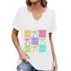 thumbnail image 1 of Corto para las Mujeres Casual Verano 2025 Pascua Impresión V-Cuello Camiseta, Ligero 95% Poliéster 5% Spandex Top para Toda la Temporada Hogar Y Diario, 1 of 7
