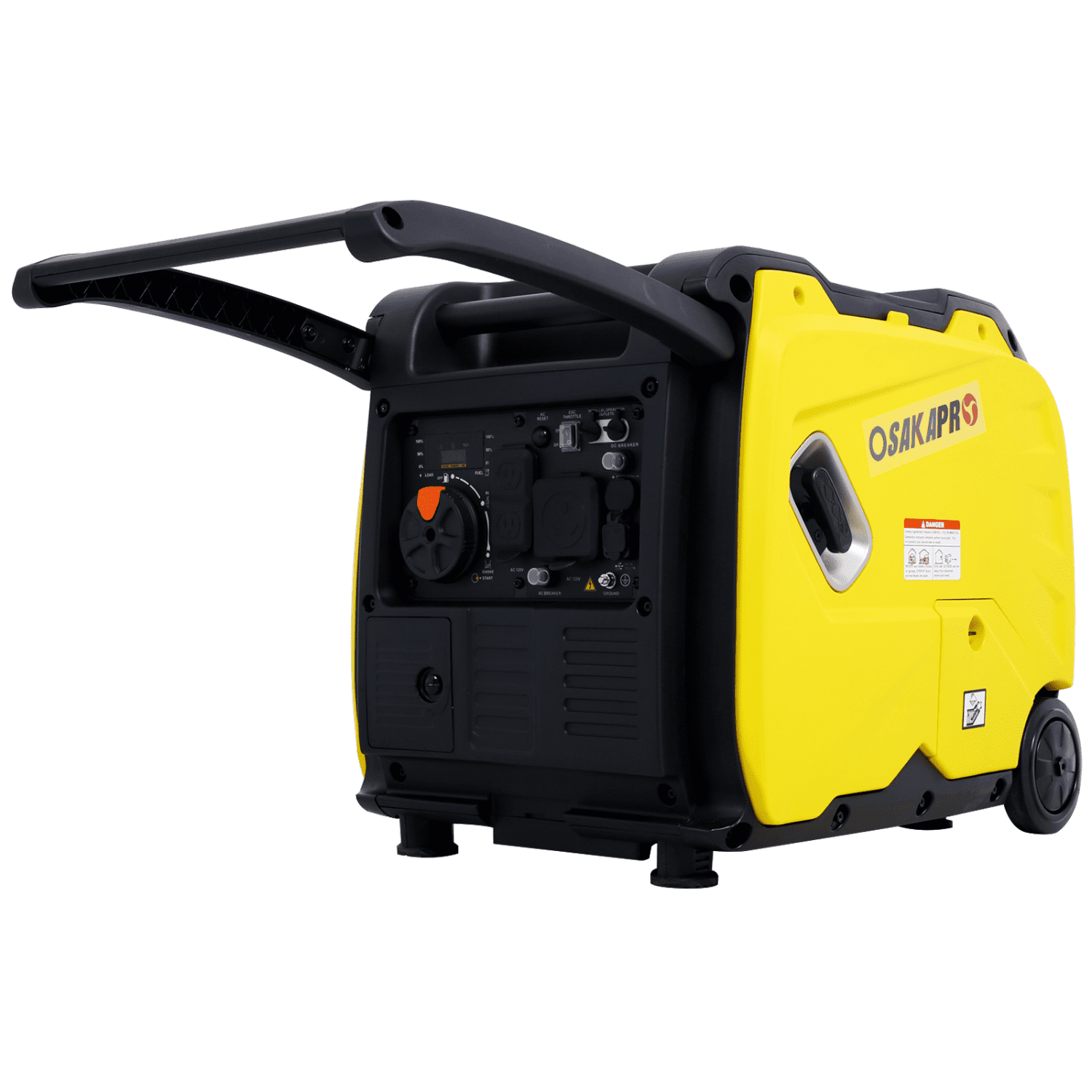 Urday 4500W Quiet Inverter Generator, 212cc 4-Stroke Engine, 17H Run Time, Electric/Pull Start, Portable with Wheels & Handle, for Camping & Home Use