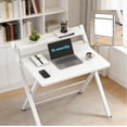 thumbnail image 3 of Ktaxon Folding Laptop Computer Desk Workstation Table No Assembly Wood Desktop Study Writing Desk Home Office Furniture, 3 of 6