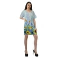 thumbnail image 3 of Moomaya Modest Dresses Women Printed Dress Shorts Womens V Neck Casual Wear, 3 of 6
