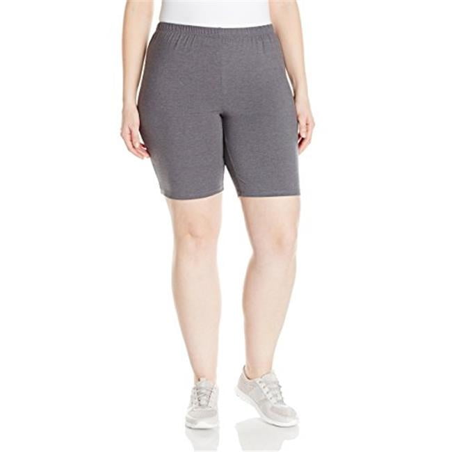 90563241828 Womens PlusSize Stretch Jersey Bike Short Charcoal