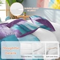 thumbnail image 2 of 3 Piece Purple Turquoise Oil Painting Duvet Cover Set California King,Microfiber Comforter/Quilt Cover with Corner Ties and 2 Pillowcases,Abstract Modern Geometric Soft Bedding with Zipper Closure, 2 of 8