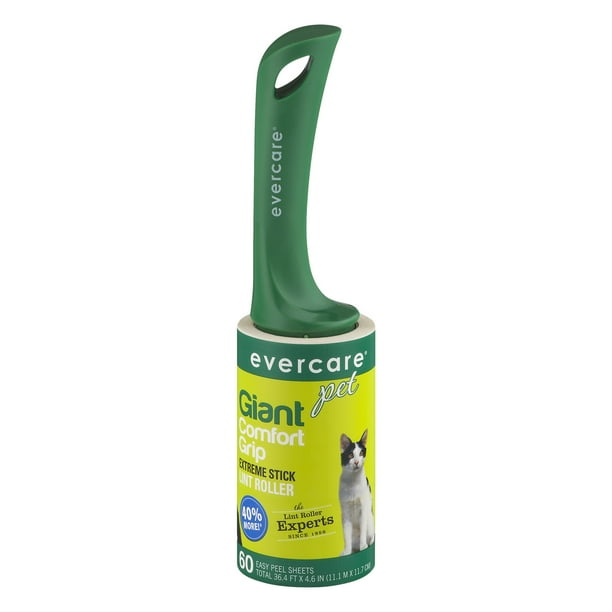 Evercare Pet Giant Comfort Grip Extreme Stick Lint Roller, 60 Sheets