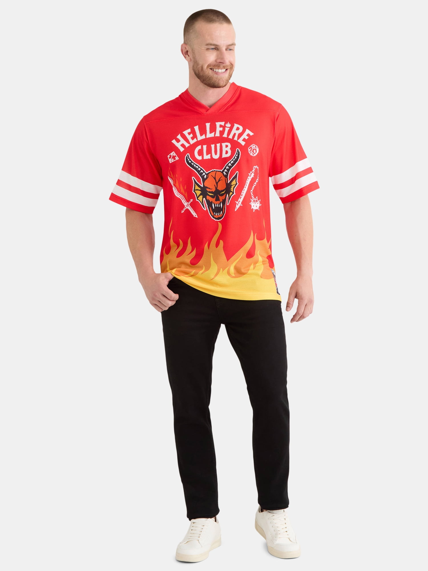 Netflix Stranger Things Hellfire Club Men's and Big Men's Front