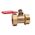 thumbnail image 3 of TEAMWILL Ball Valve, Gold Tone, Red, Metal, Brass, Plastic, 20 mm, 2 Pieces, 3 of 4