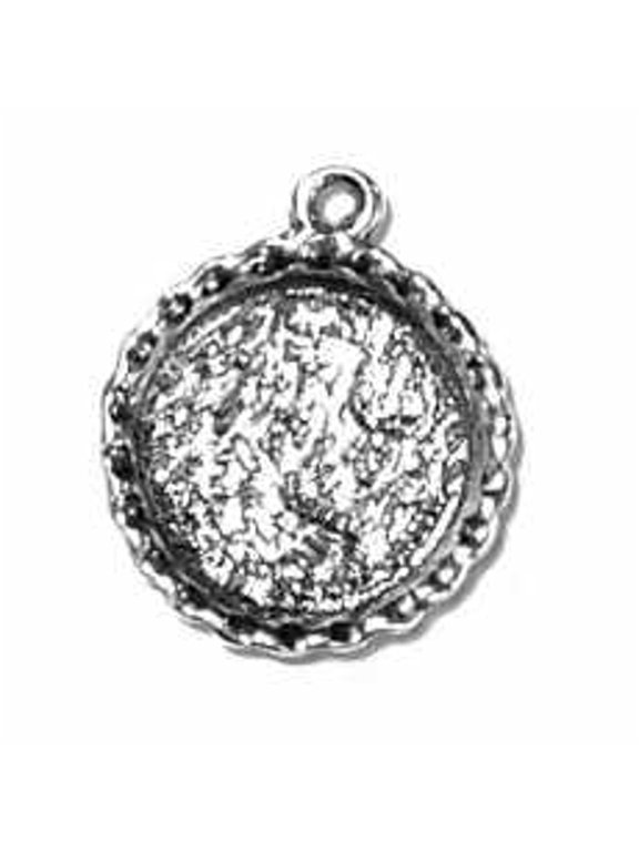Sterling Silver 20" 1.2mm Box Chain 3D Empty Pie Crust In Pan Pendant Necklace