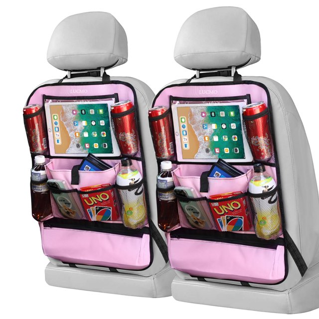 Organizador para asiento trasero de auto LUCMO con soporte para tablet y 9 bolsillos